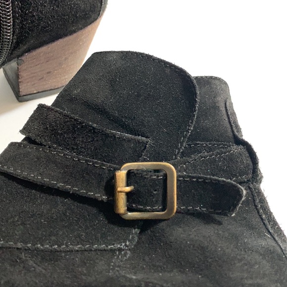 SUNDANCE black ankle boot suede buckle wrapped - Picture 16 of 16